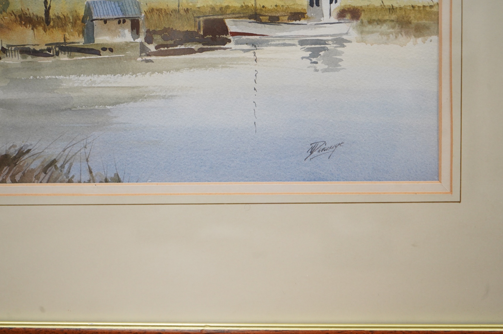 Norman Dinnage (b.1928), ‘Chesapeake Bay’, signed, watercolour, details verso, 32 x 48cm